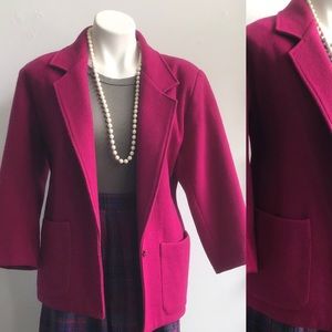 Vintage Magenta Wool Blend Blazer